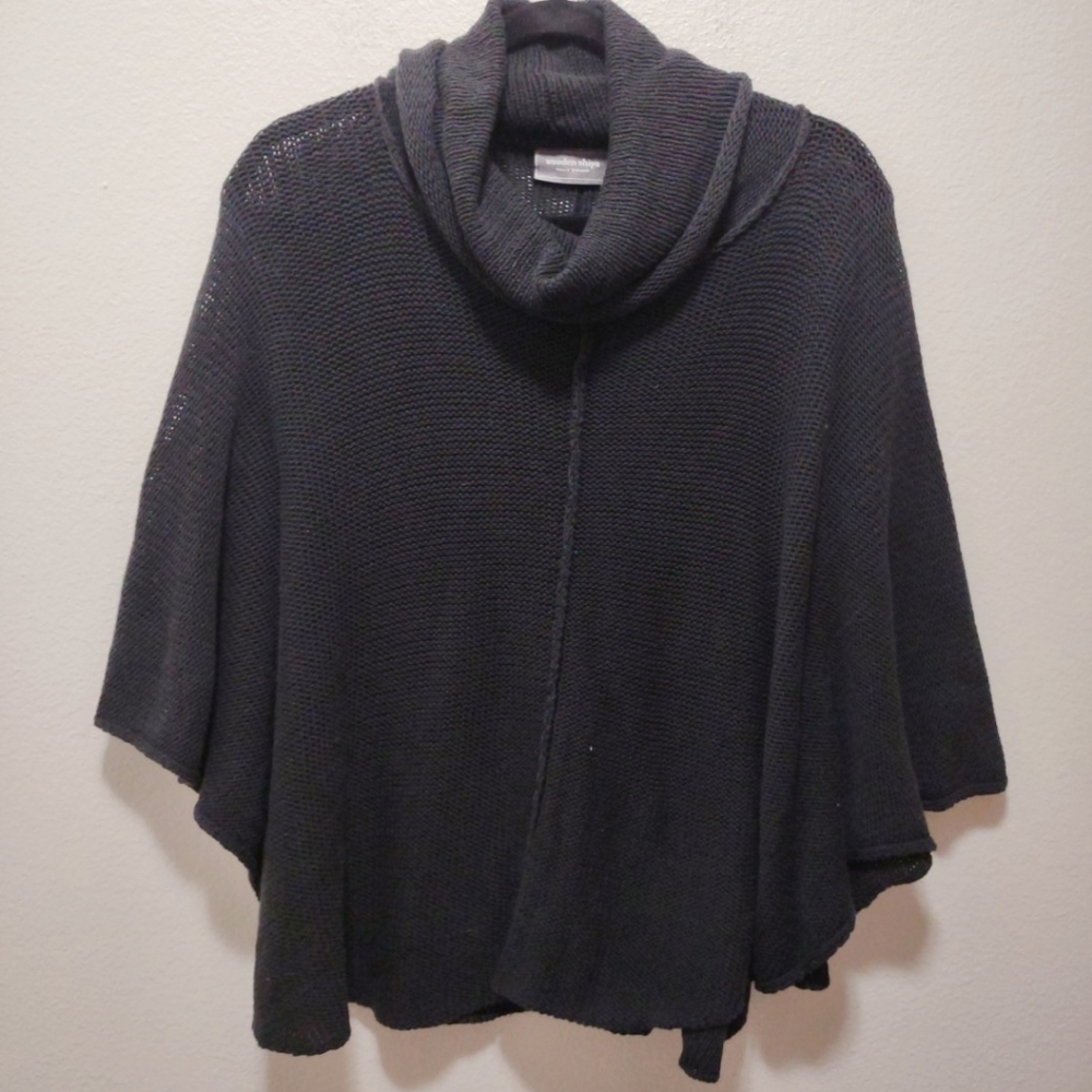 Wooden Ships Gray Cowl Neck Sweater Poncho M/L